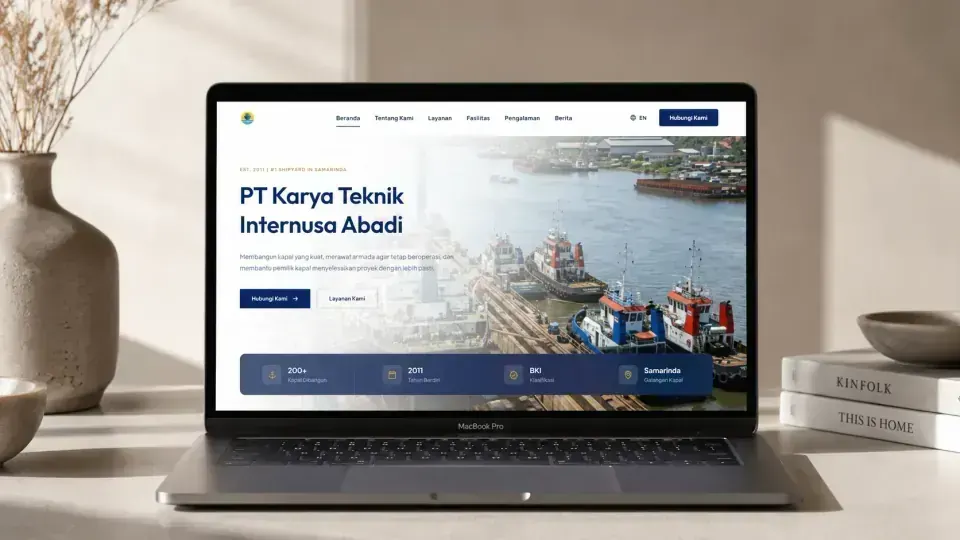 Tampilan website Karya Teknik Internusa Abadi