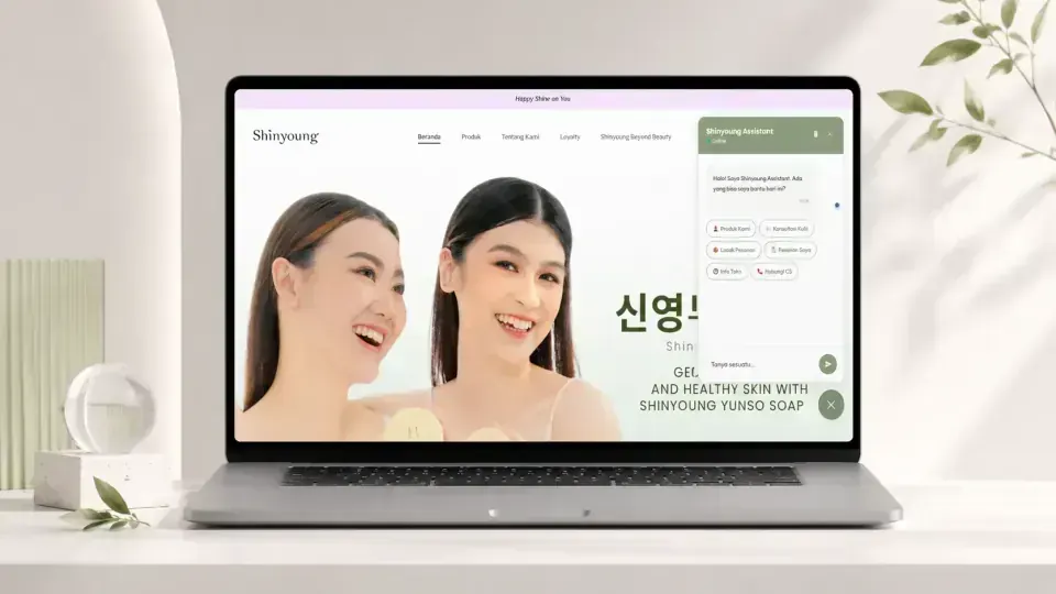 Tampilan website Shinyoung Beauty